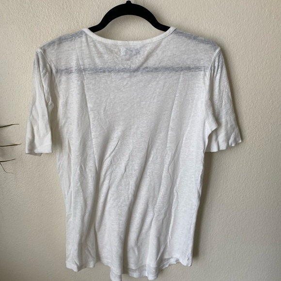 Anine Bing Women’s Shirt Size M Linen White Casual T-Shirt Tee Minimalist Top - Picture 3 of 7